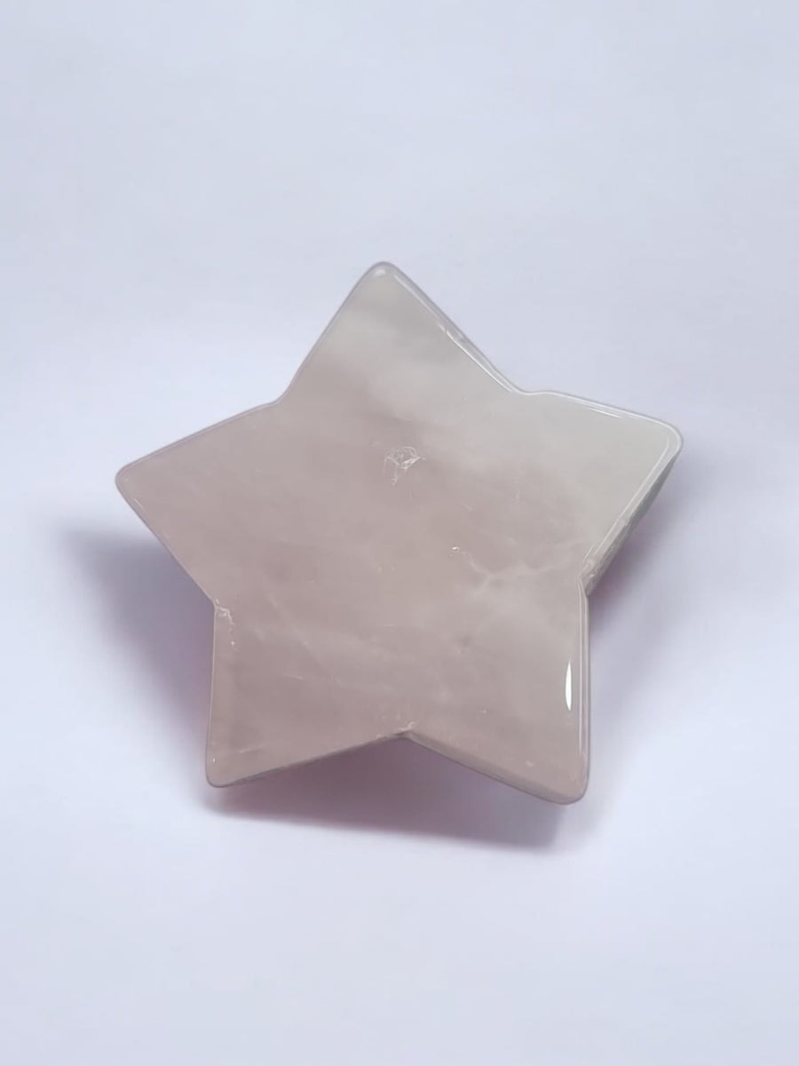 Star Rose Quartz Heart Crystal