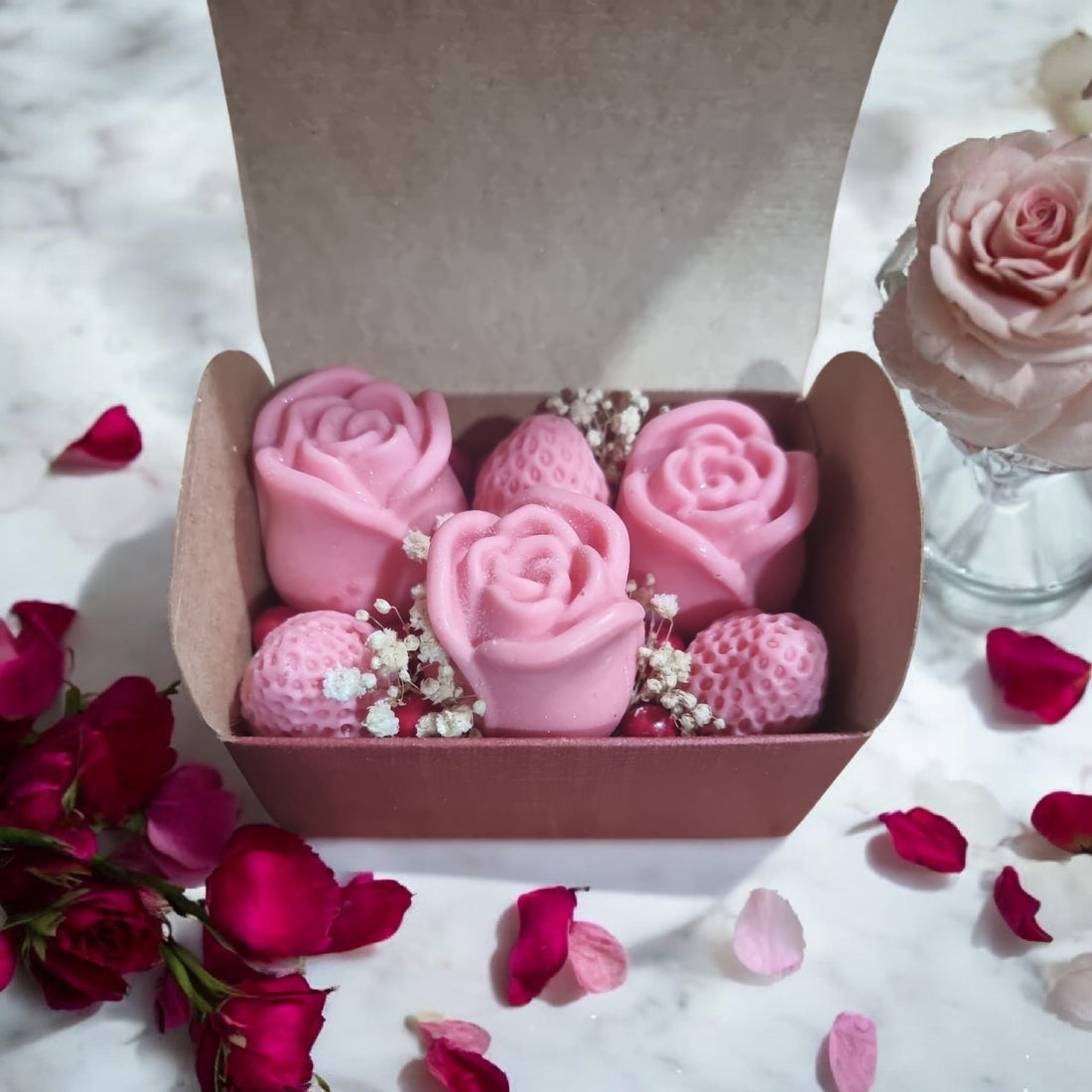 💕🍬 Sugar Blush Valentine’s Candle Small Trunk | Aura’s Workshop | Candy Cane Sugar & Soft Comfort - Auras Workshop Auras Workshop