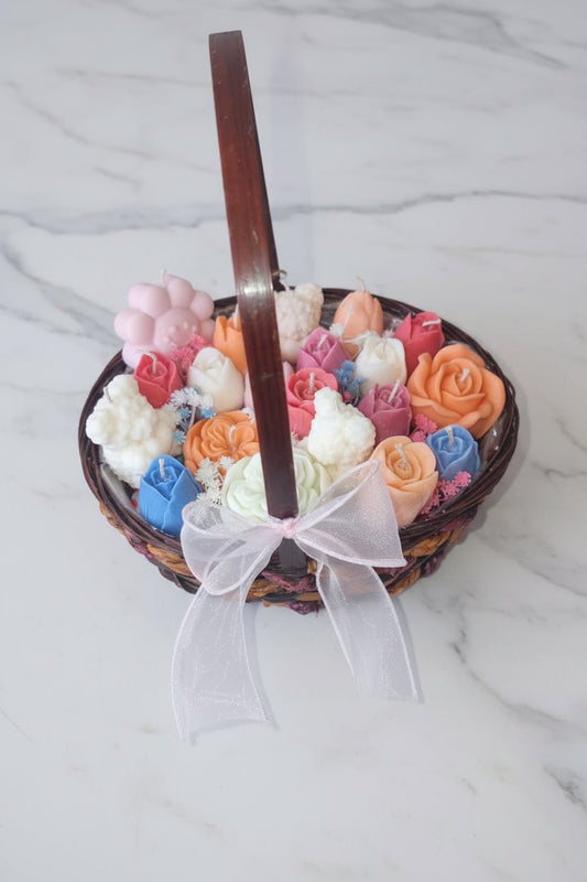 Sweet Flower Dream Gift Basket – Large Candle Bouquet - Auras Workshop Auras Workshop