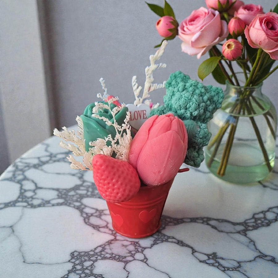 💖✨ Μπουκέτο με Μίνι Κεριά Sweetheart Sherbet Twist