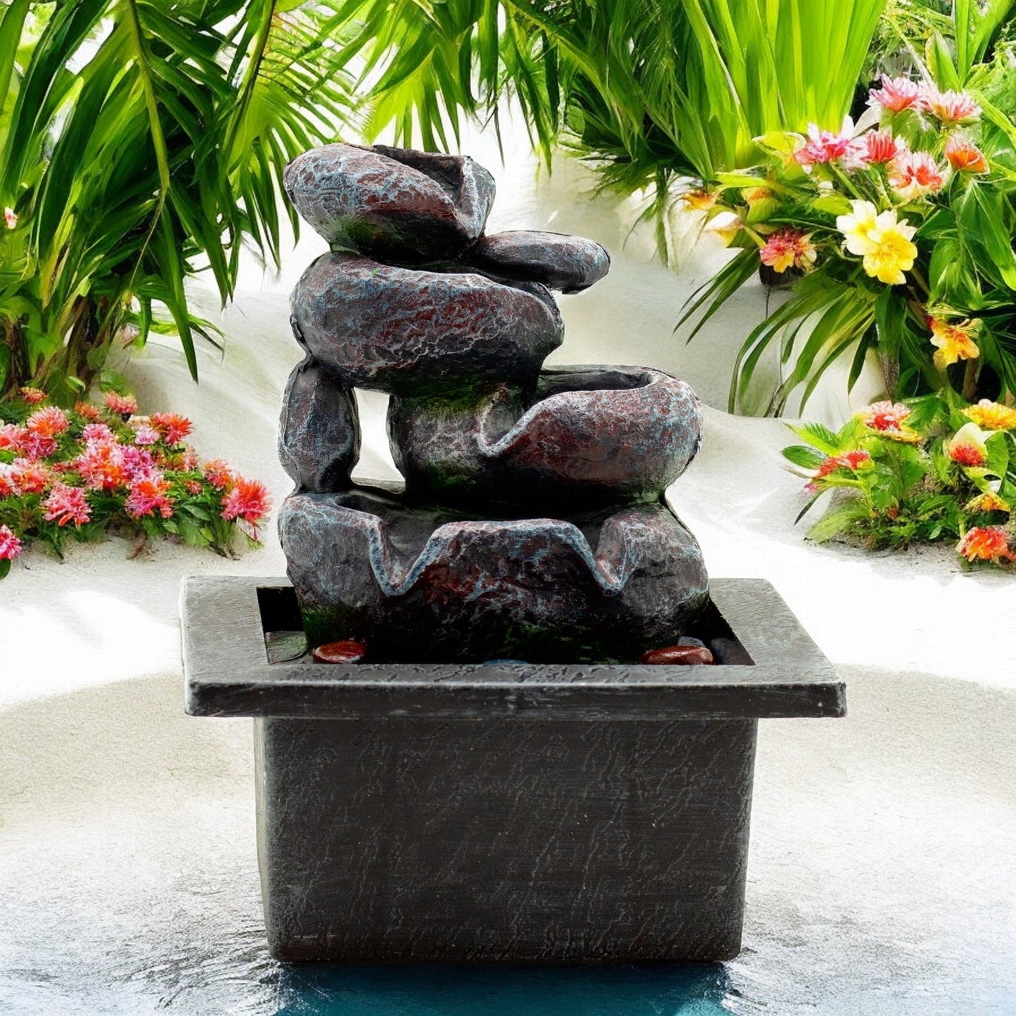 Tabletop Water Feature - 20cm - Cascading Pots - Auras Workshop Auras Workshop