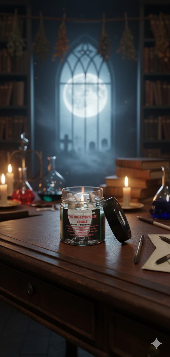 💀 The Collector’s Jar Candle – Dark Chocolate, Spiced Cinnamon, Coffee & Tonka Bean | Halloween Collection by Aura’s Workshop - Auras Workshop Auras Workshop
