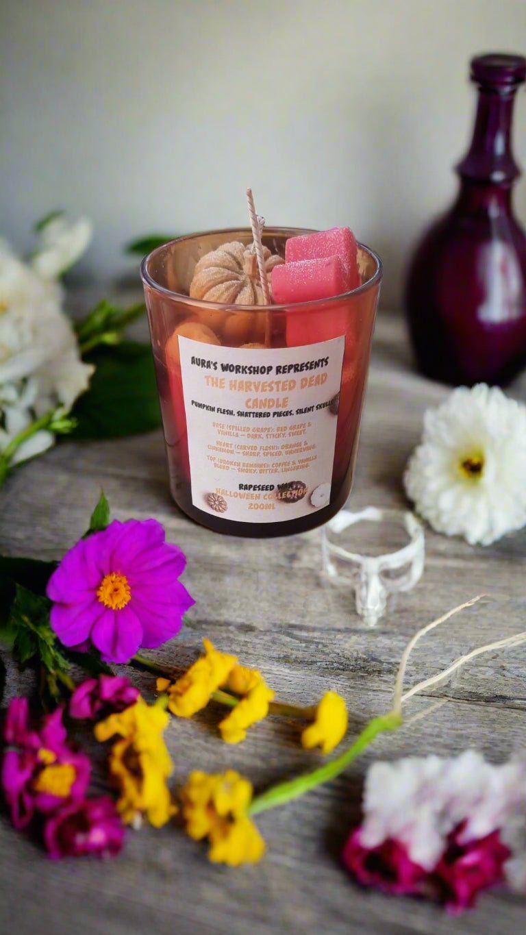 🎃 The Harvest Dead Candle – Red Grape, Vanilla, Orange, Cinnamon & Coffee Blend | Halloween Collection by Aura’s Workshop - Auras Workshop Auras Workshop