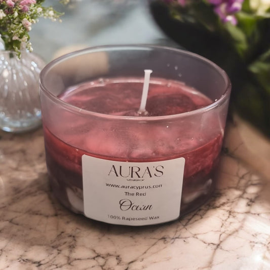 The Red Ocean Blackberry Scented Gel Wax Candle - Auras Workshop Auras Workshop