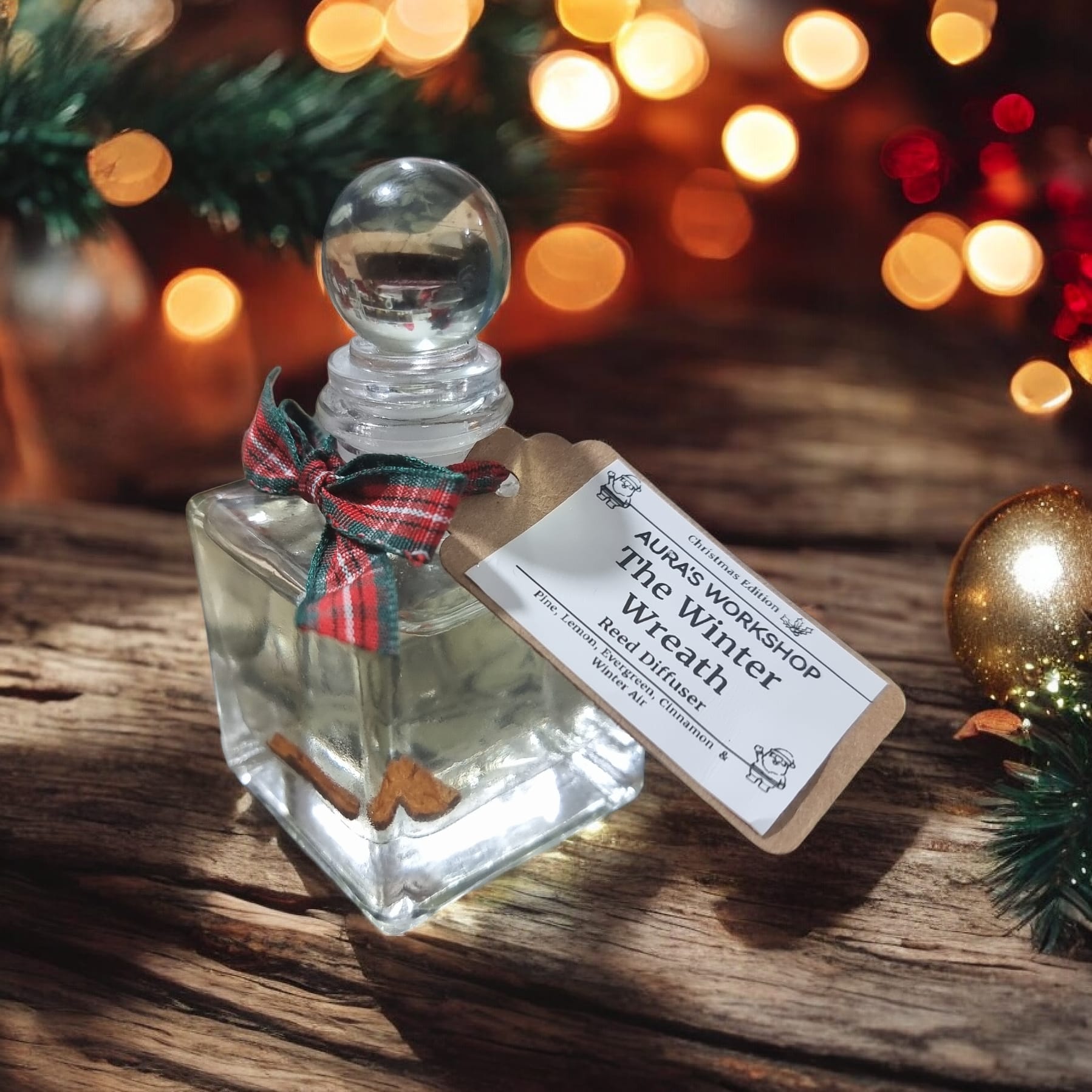 🎄❄️ The Winter Wreath Reed Diffuser – Christmas Edition | Pine, Lemon, Evergreen, Cinnamon & Winter Air | Aura’s Workshop - Auras Workshop Auras Workshop