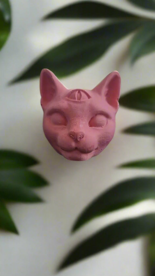 Third Eye Cat Pink Ceramic – Mystical & Eye - Catching Home Decor - Auras Workshop Auras Workshop