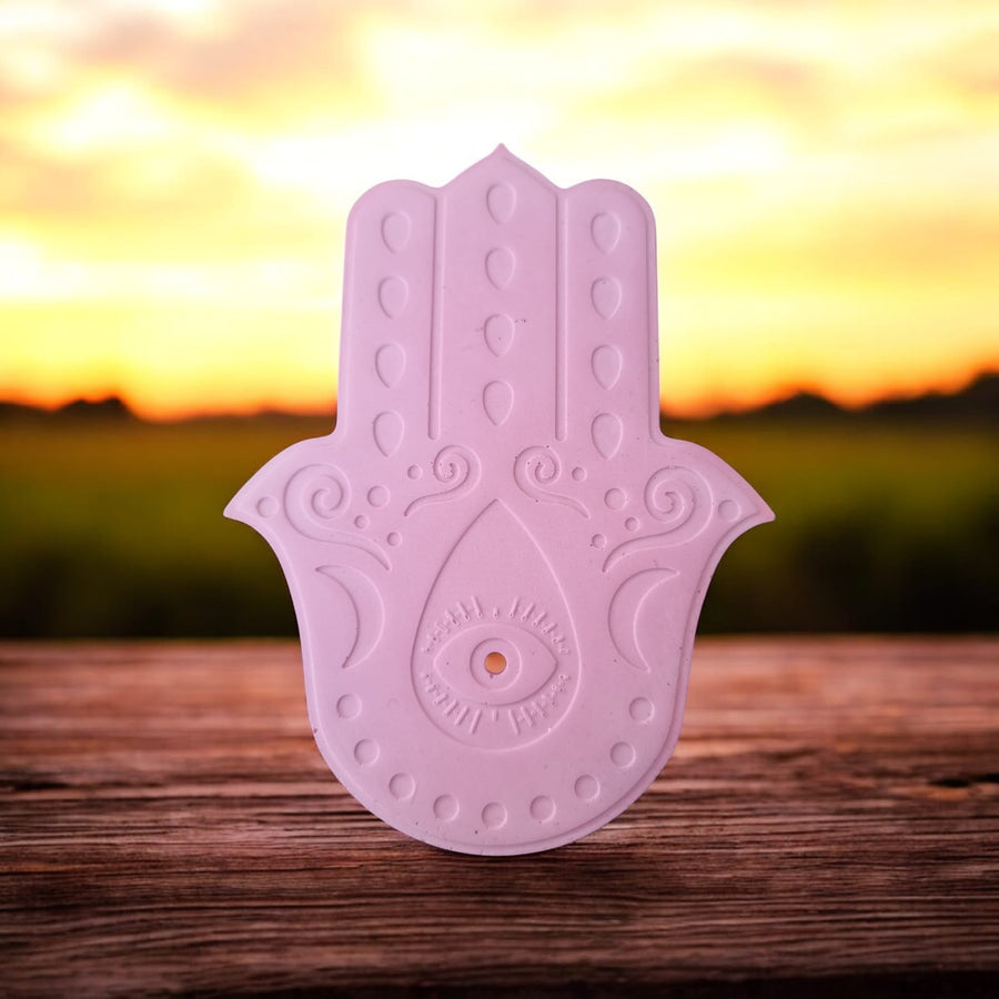 Third Eye Chakra Hand Incense Holder Pink Porcelian
