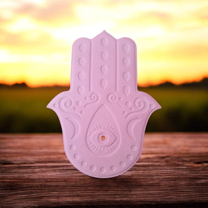 Third Eye Chakra Hand Incense Holder Pink Porcelian - Auras Workshop Auras Workshop