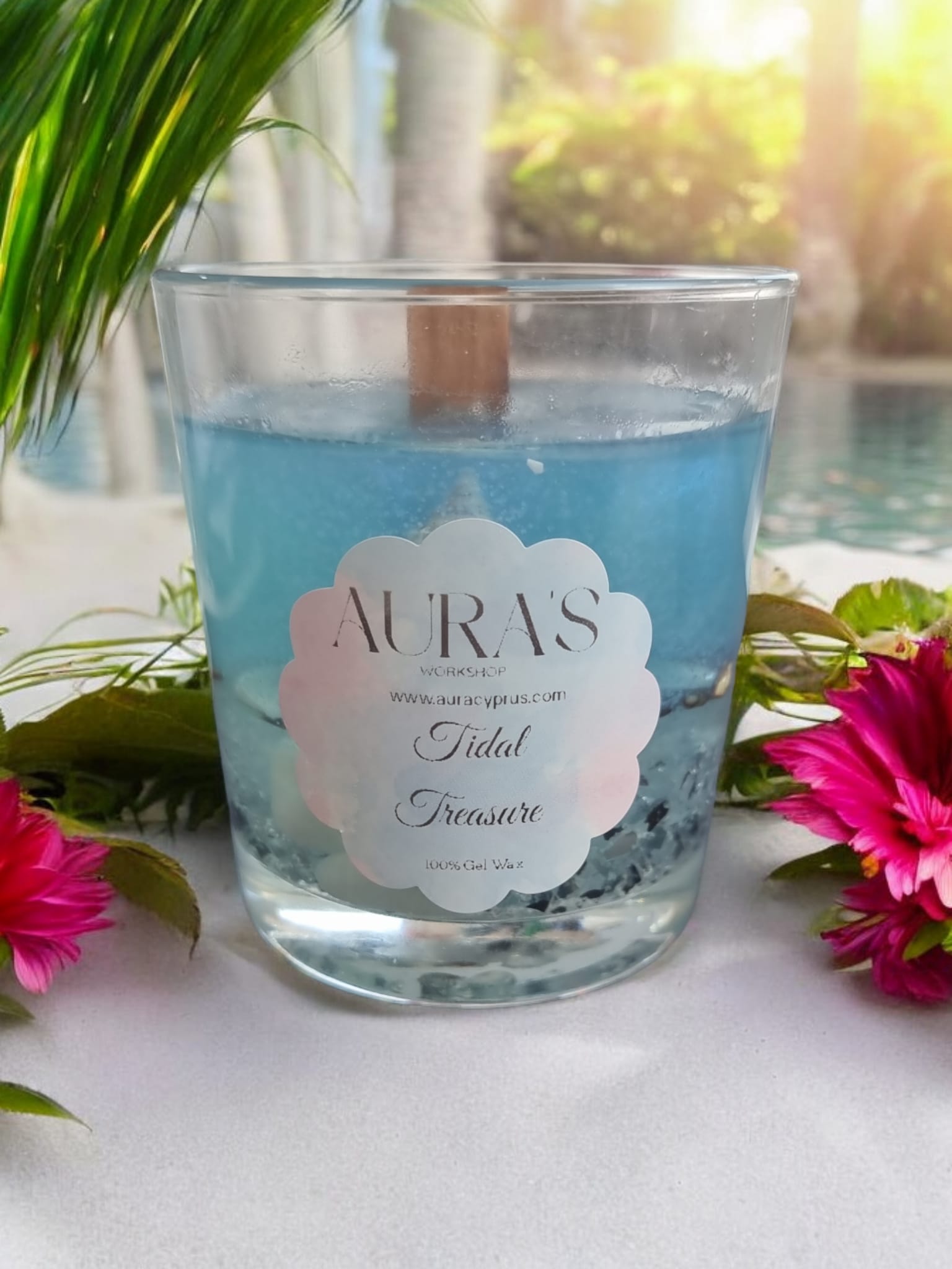 Tidal Treasure Gel Wax Candle Sea Breeze Scented - Auras Workshop Auras Workshop