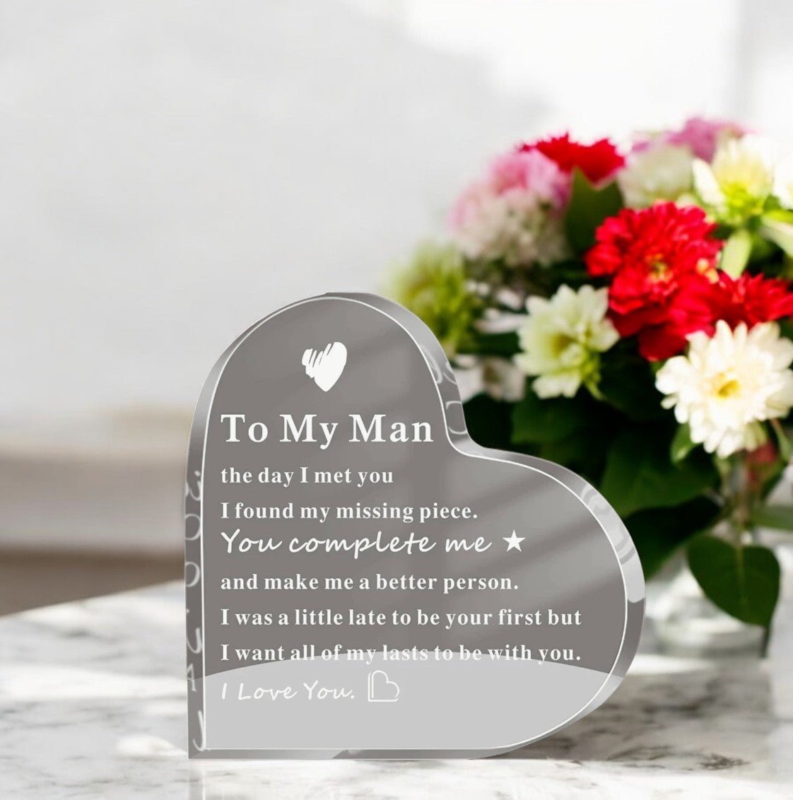 To My Man Acrylic Plaque – Romantic Gift for Him | Birthday & Anniversary Keepsake - Auras Workshop Auras Workshop