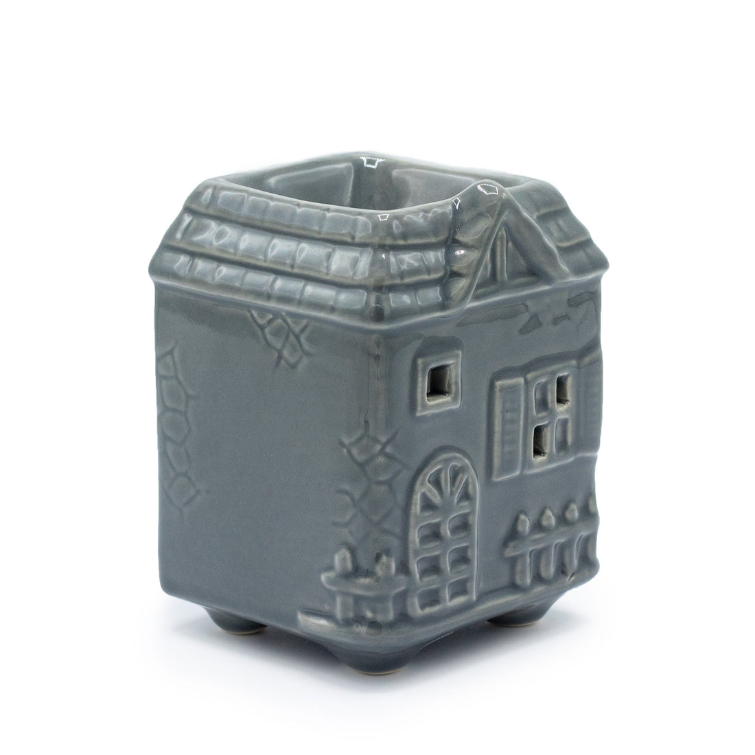 🏠✨ Townhouse Oil & Wax Burner – Grey | Decorative Ceramic Burner - Auras Workshop Auras Workshop