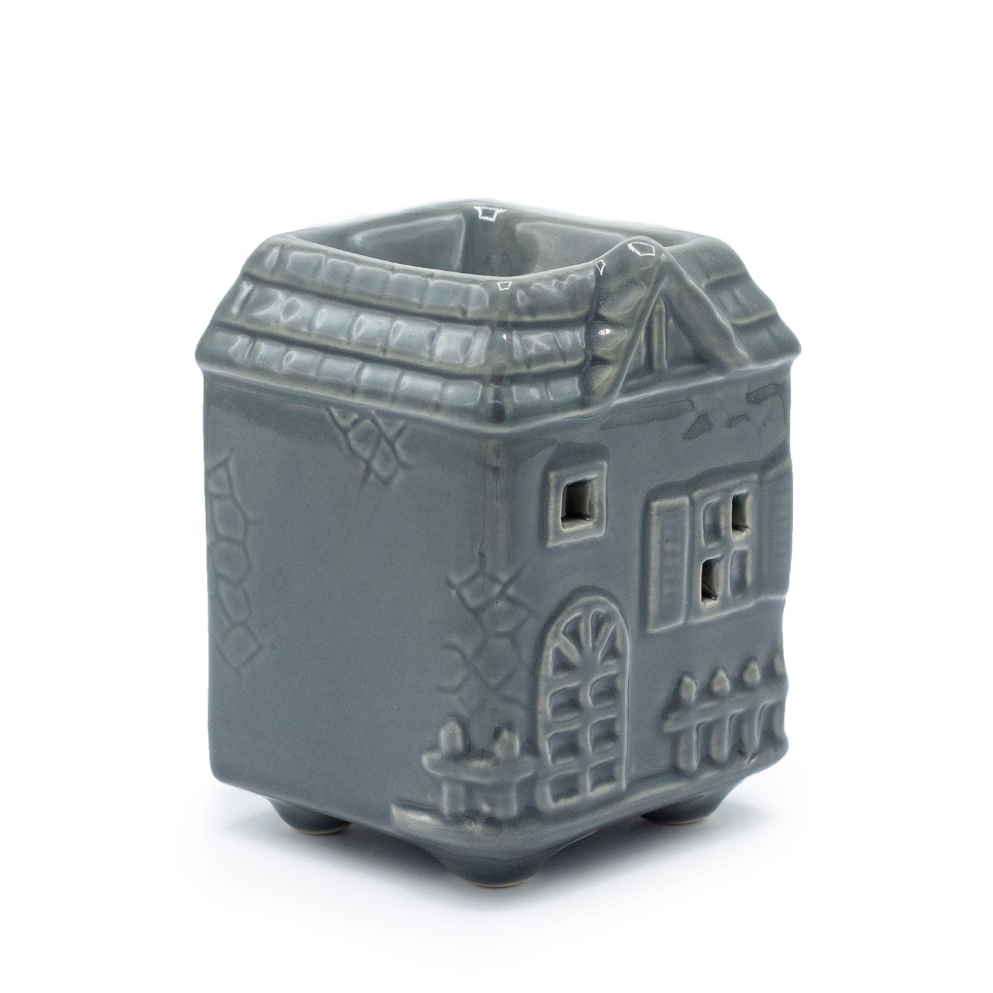 🏠✨ Townhouse Oil & Wax Burner – Grey | Decorative Ceramic Burner - Auras Workshop Auras Workshop
