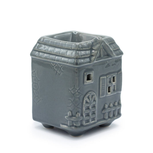 🏠✨ Townhouse Oil & Wax Burner – Grey | Decorative Ceramic Burner - Auras Workshop Auras Workshop