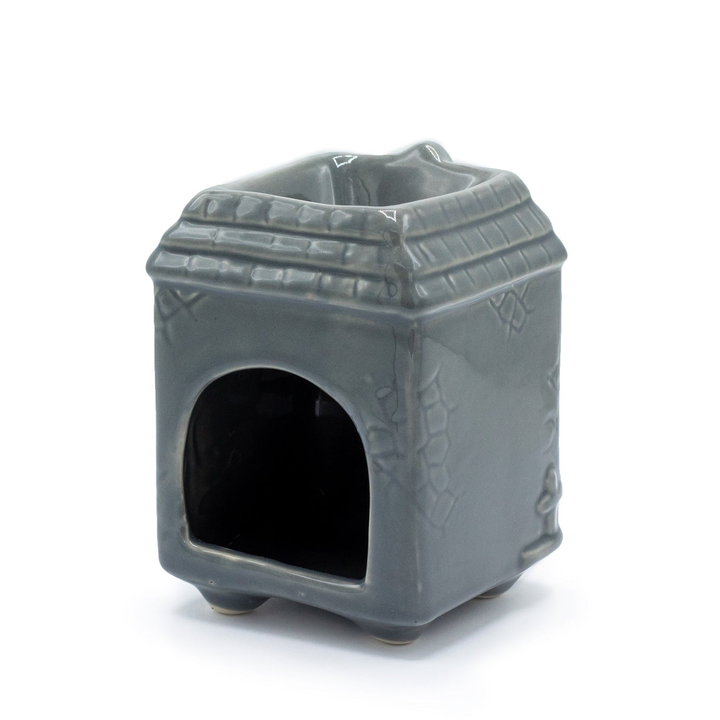 🏠✨ Townhouse Oil & Wax Burner – Grey | Decorative Ceramic Burner - Auras Workshop Auras Workshop
