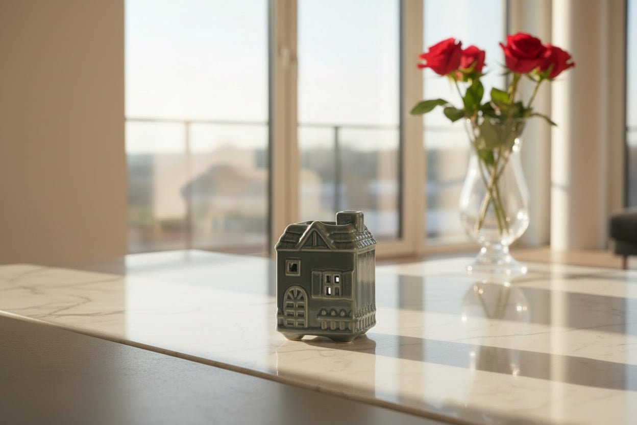 🏠✨ Townhouse Oil & Wax Burner – Grey | Decorative Ceramic Burner - Auras Workshop Auras Workshop