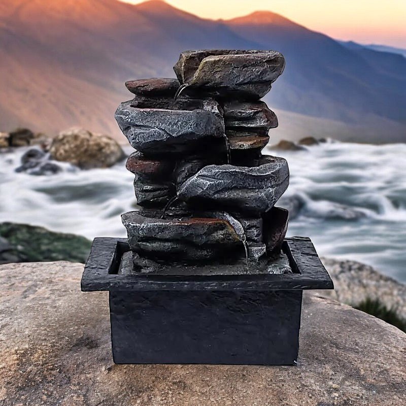 Tranquil Rock Water Fountain with LED Light - LARGE - Auras Workshop Auras Workshop