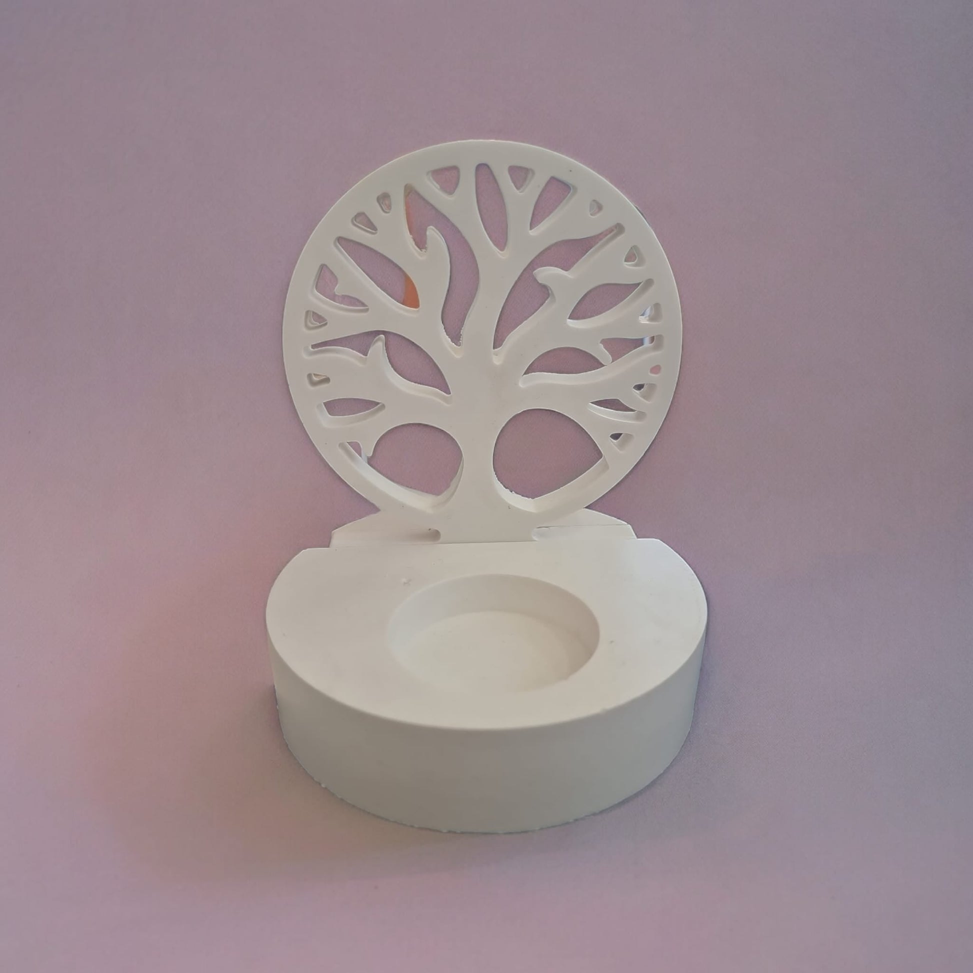 Tree of Life Tealight Holder White - Auras Workshop Auras Workshop