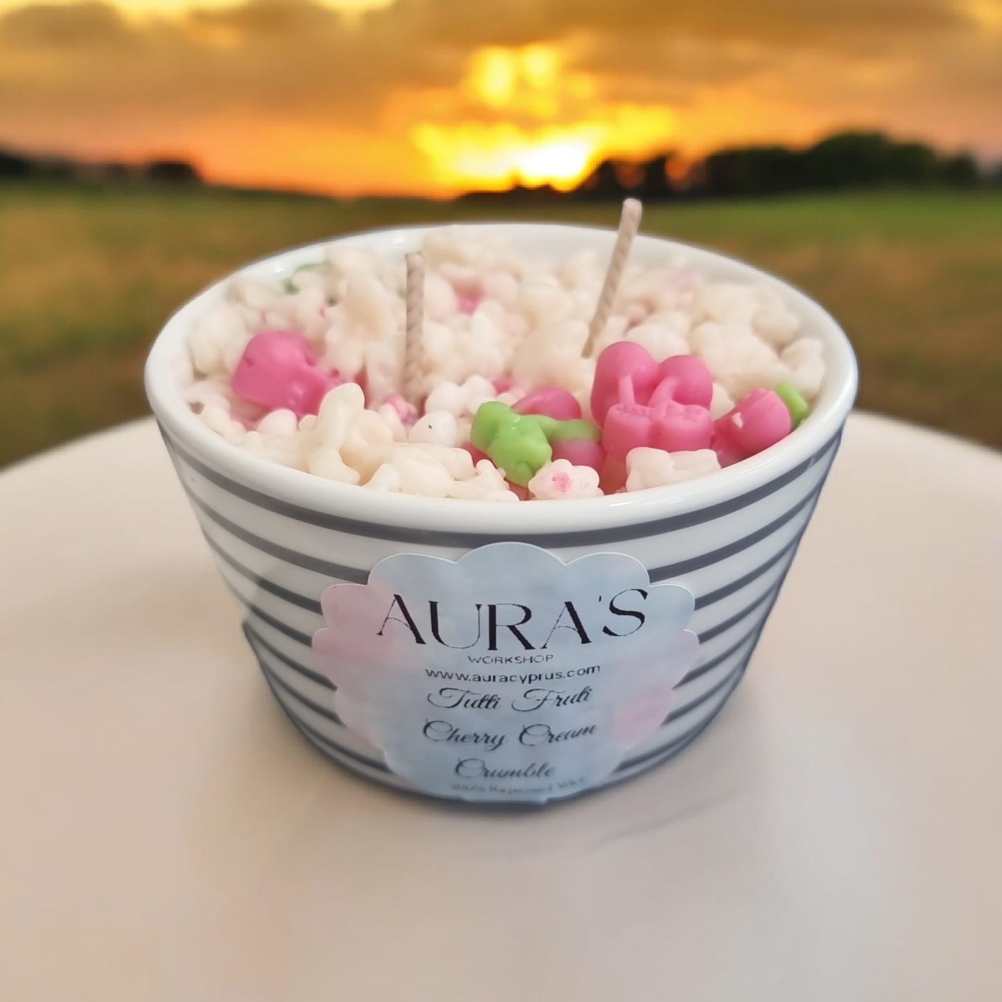 Tutti Frutti Cherry Cream Crumble Candle - Auras Workshop Auras Workshop