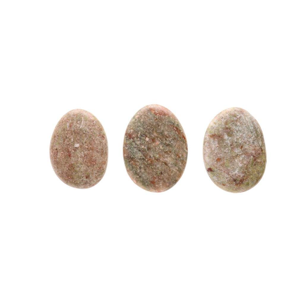 Unakite Jasper Flat Tumbled Crystal – Balance, Growth & Heart Chakra Stone - Auras Workshop Auras Workshop