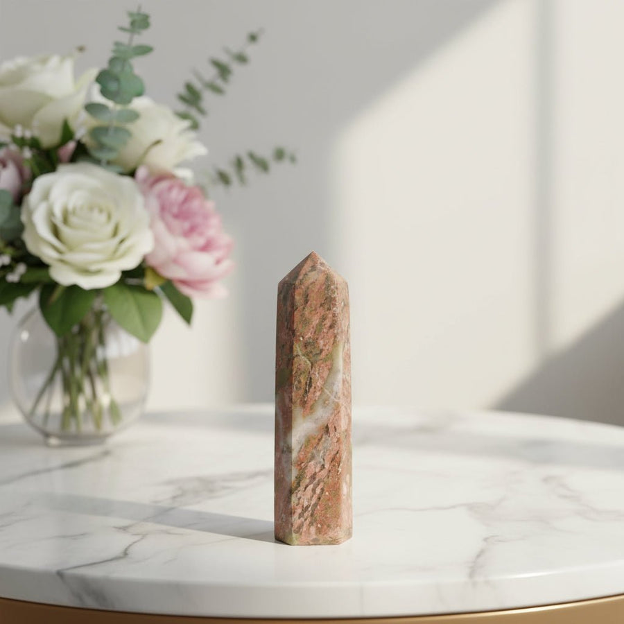 Unakite Polished Crystal Point