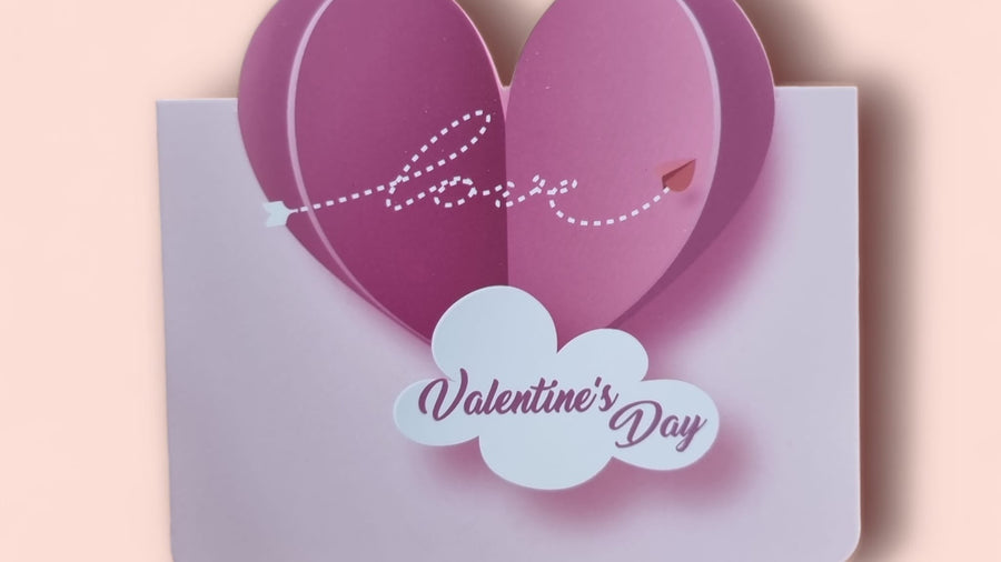 Valentines Day Card - Folding Gift Card - Love Heart With Arrows