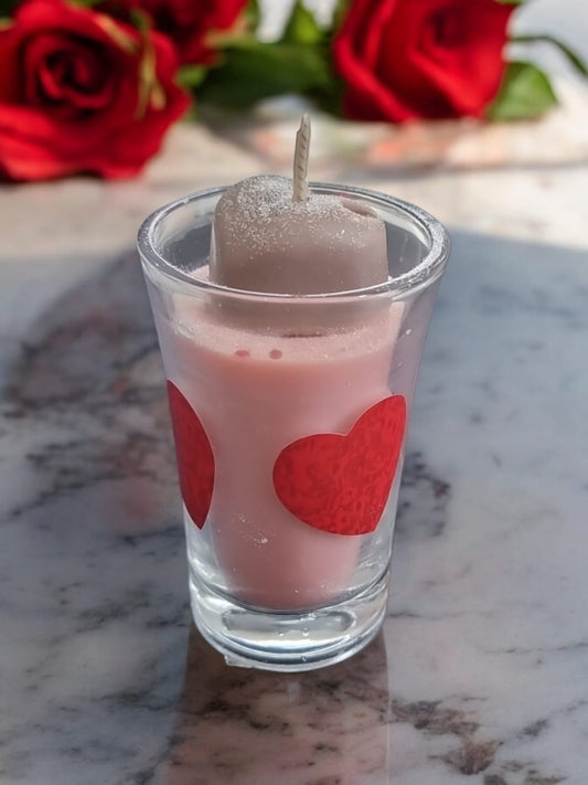 Valentine’s Heart Shot Glass Candle – Romantic Scents | Perfect Valentine’s Gift - Auras Workshop Auras Workshop