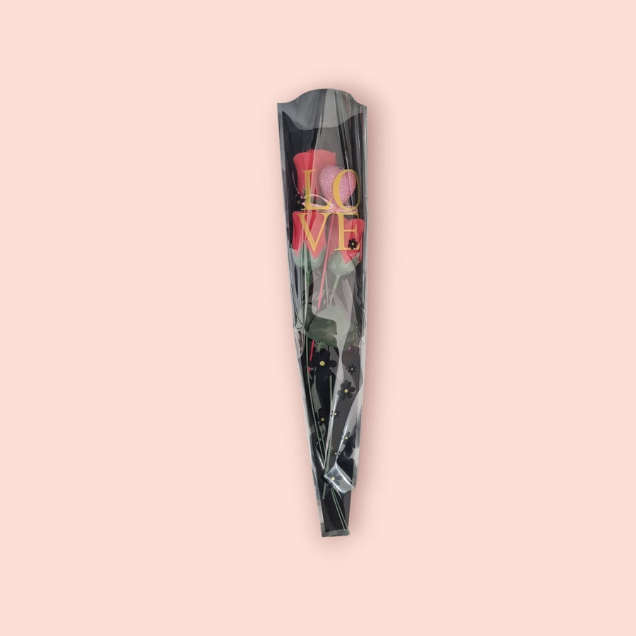 Valentine's Roses: Artificial Flowers with 3 Red Roses Pink Glitter Heart - Timeless Tokens of Love
