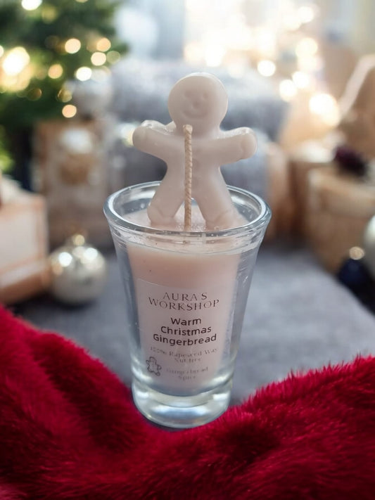 Warm Christmas Gingerbread Scented Candle Shot Candle x1 - Auras Workshop Auras Workshop