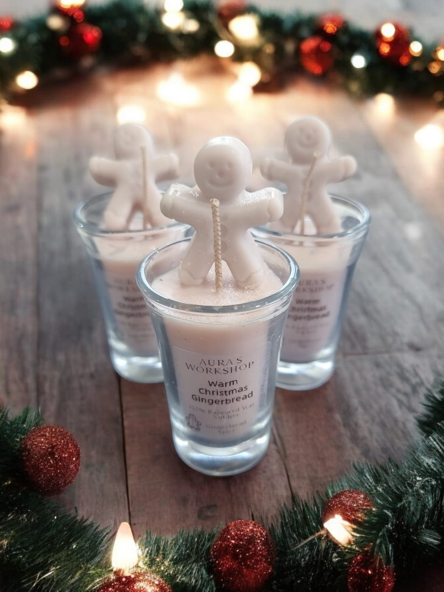 Warm Christmas Gingerbread Scented Candle Shot Candle x1 - Auras Workshop Auras Workshop