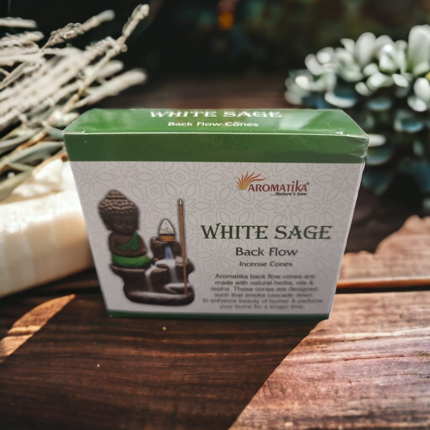 White Sage Back Flow Incense Cones - Auras Workshop Auras Workshop