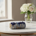 White Sage with Blue Sinuata Flowers – Cleansing 10cm Smudge Stick - Auras Workshop Auras Workshop