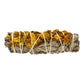 White Sage with Yellow Sinuata Flowers – Cleansing 10cm Smudge Stick - Auras Workshop Auras Workshop