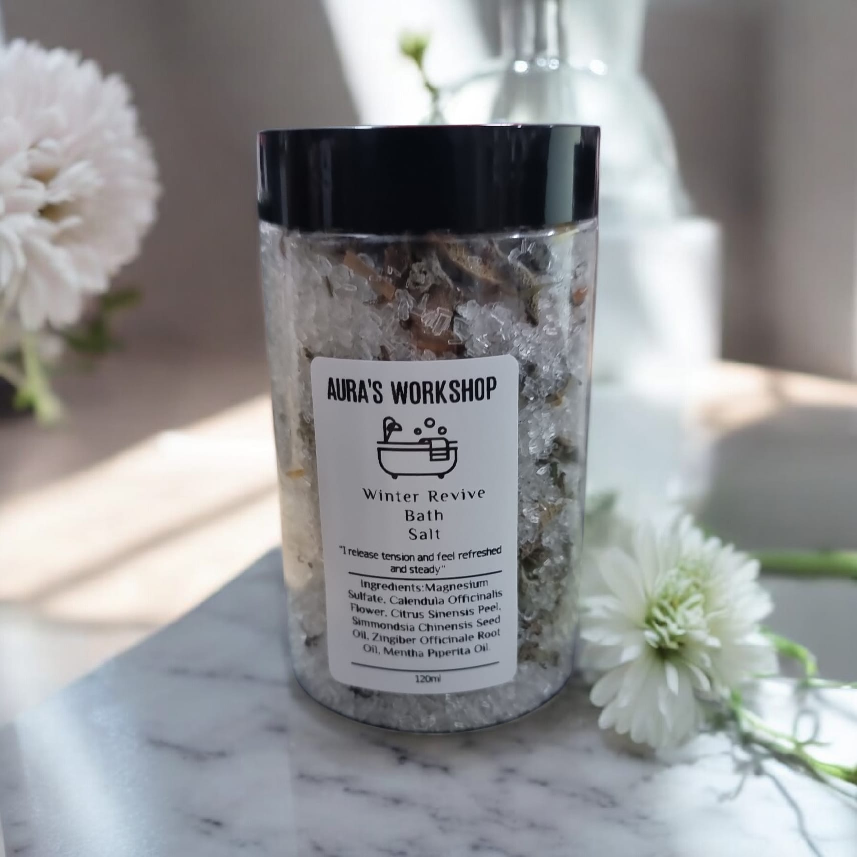 ❄️✨ Winter Revive Bath Salts – 120ml | Aura’s Workshop | Tension Release • Refresh • Steady Calm - Auras Workshop Auras Workshop
