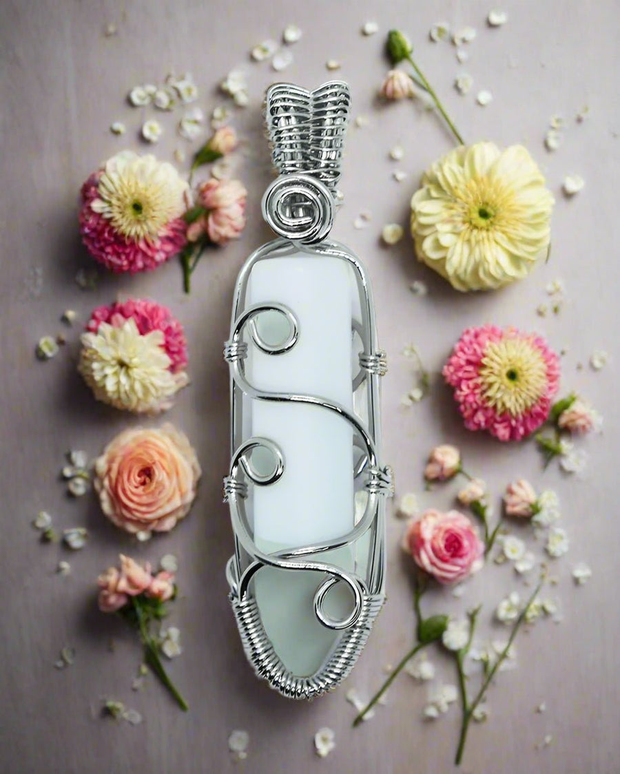 ✨ Wired Opalite Point Pendant – Clarity, Energy & Transformation Light. Balance. Positivity.