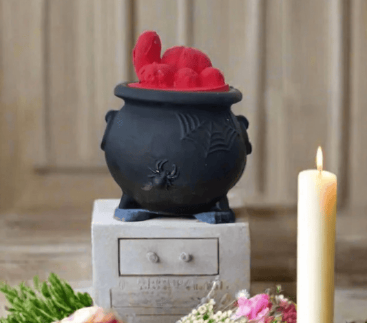 🕯 Witch Cauldron Halloween Mold with Pumpkins – Candle & DIY Craft Silicone Mold - Auras Workshop Auras Workshop