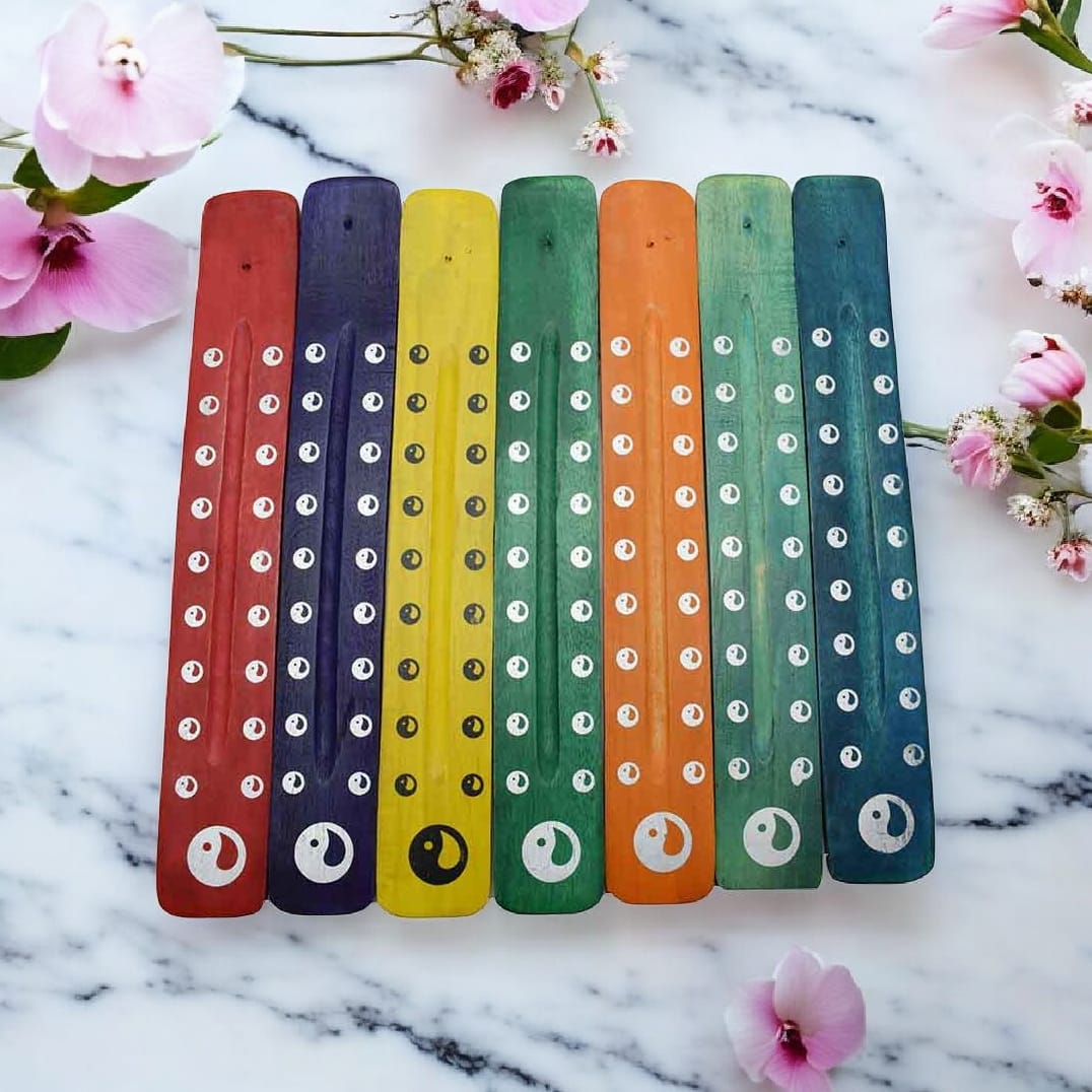 ☯️✨ Yin Yang Incense Stick Burner Holder | Set of 7 Colours | Balance & Harmony Decor - Auras Workshop Auras Workshop