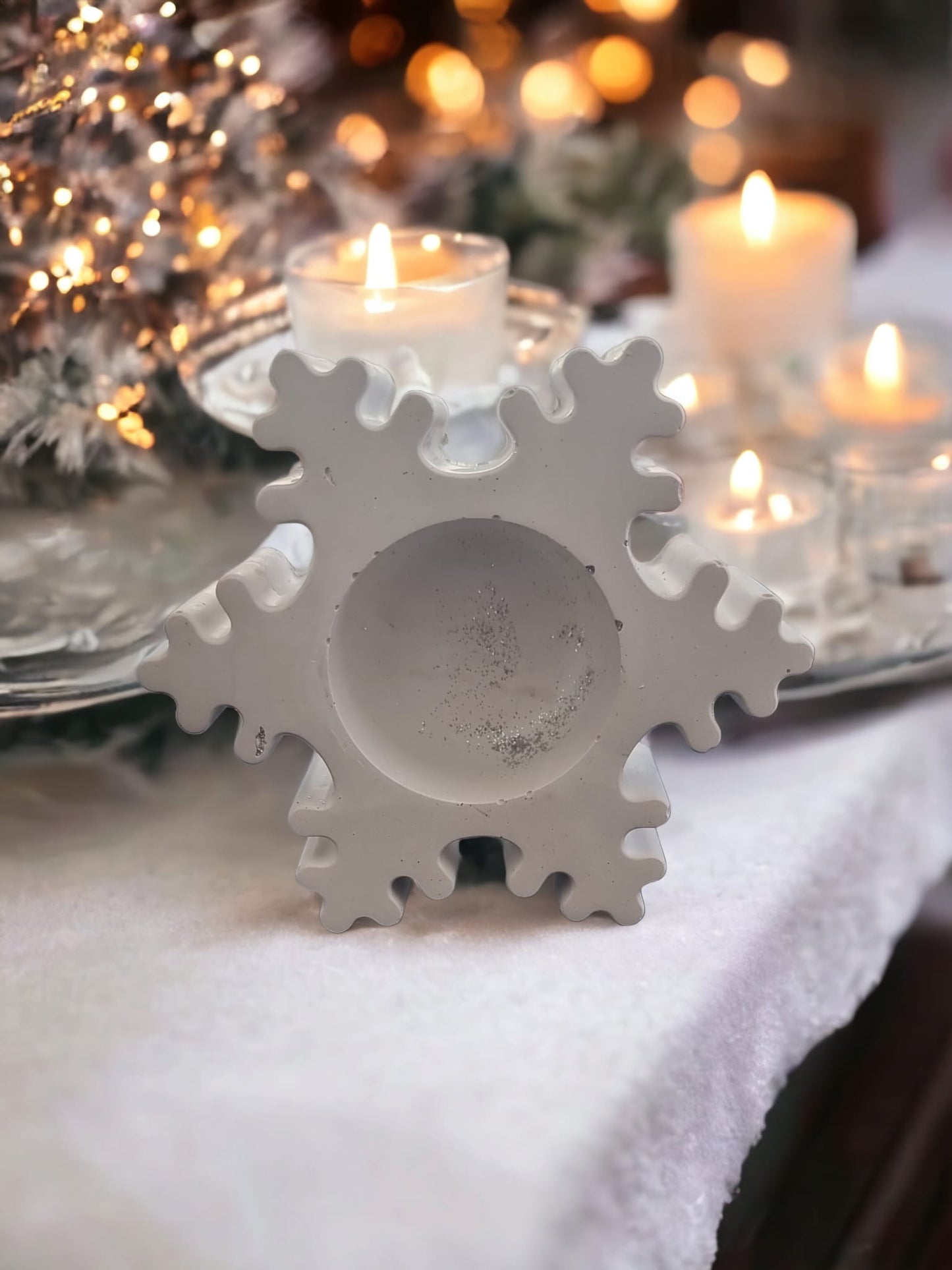 Aura's Christmas Snowflake Tea light Holder - Auras Workshop  -  Tealights -   - Cyprus & Greece - Wholesale - Retail #