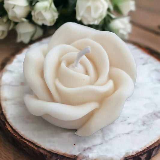 Cinnamon Bark & White Ginger Scented Rose Candle - Auras Workshop  -  Mold Craft Candles -   - Cyprus & Greece